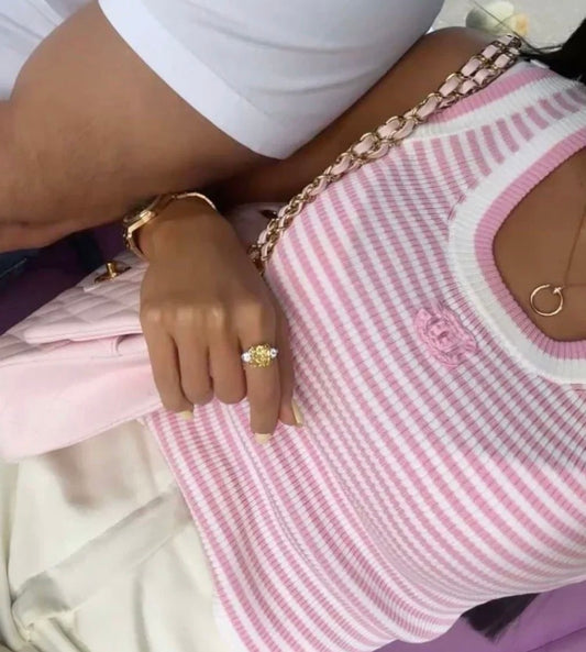 „CC“ Pink Stripe Top